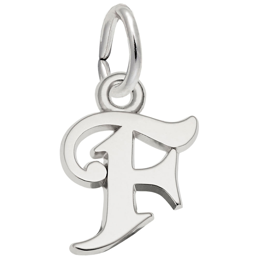 Curly Initial F Accent Charm - Elegant Personalized Jewelry 4765-006