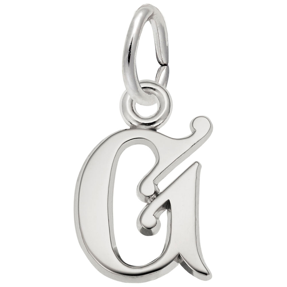 Curly Initial G Accent Charm - Elegant Personalized Jewelry 4765-007