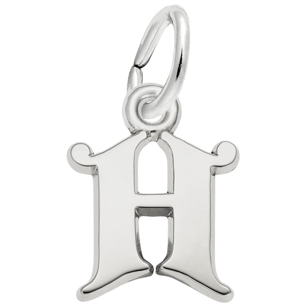 Curly Initial H Accent Charm - Personalized Letter Jewelry 4765-008