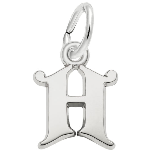 Curly Initial H Accent Charm - Personalized Letter Jewelry 4765-008