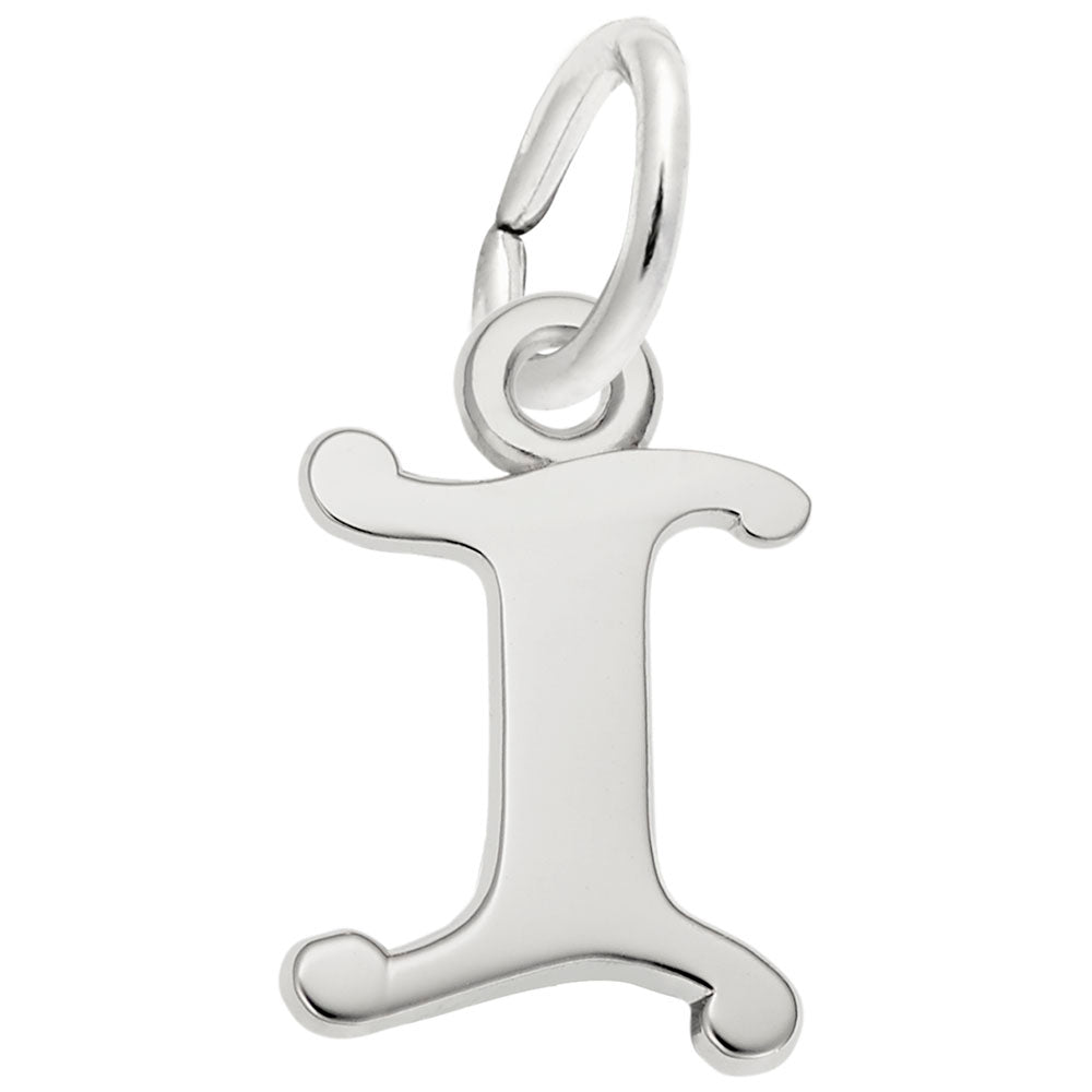 Curly Initial 'I' Accent Charm - Elegant Personalized Jewelry 4765-009