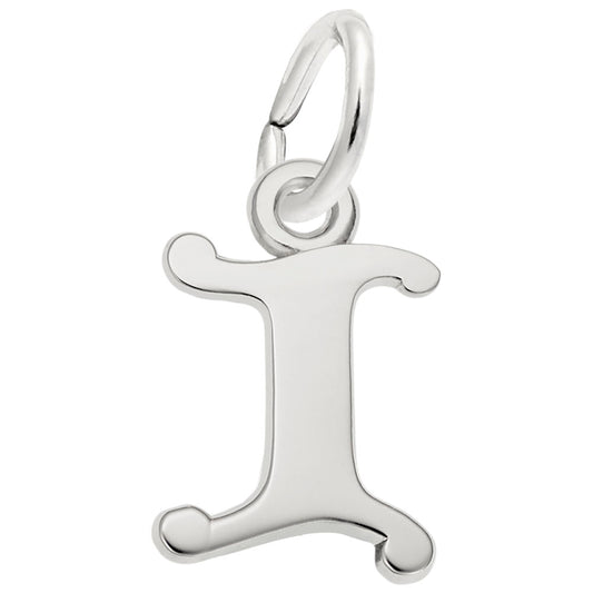 Curly Initial 'I' Accent Charm - Elegant Personalized Jewelry 4765-009