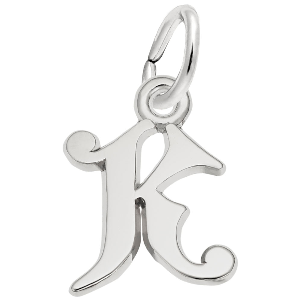 Curly Initial K Accent Charm - Elegant Personalized Jewelry 4765-011
