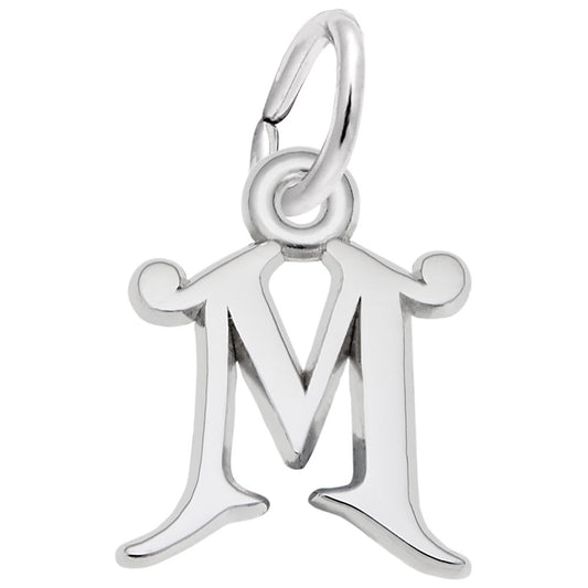 Curly Initial 'M' Accent Charm - Elegant Personalized Jewelry 4765-013