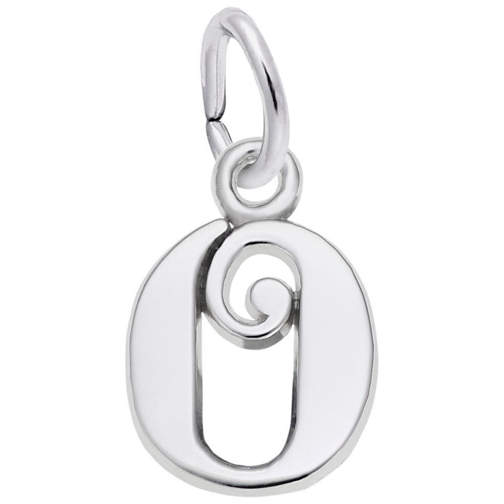 Curly Initial 'O' Accent Charm - Elegant Personalized Jewelry 4765-015