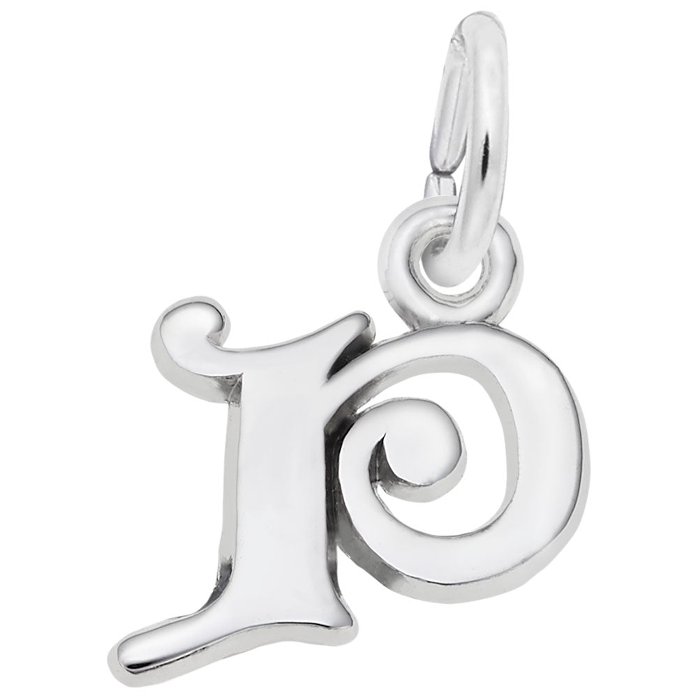 Curly Initial 'P' Accent Charm - Elegant Personalized Jewelry 4765-016