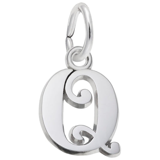 Curly Initial Q Accent Charm - Elegant Personalized Jewelry 4765-017