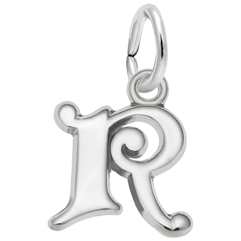 Curly Initial R Accent Charm - Elegant Personalized Jewelry 4765-018