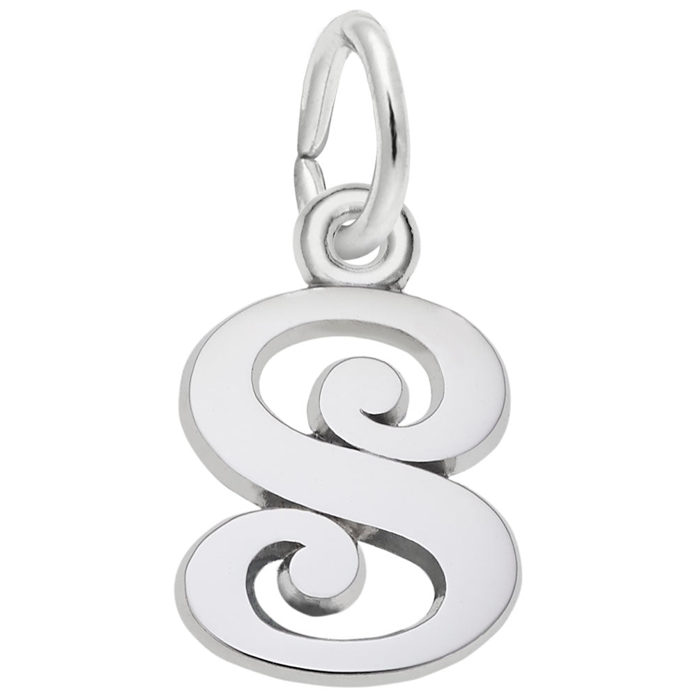 Curly Initial 'S' Accent Charm - Elegant Personalized Jewelry 4765-019