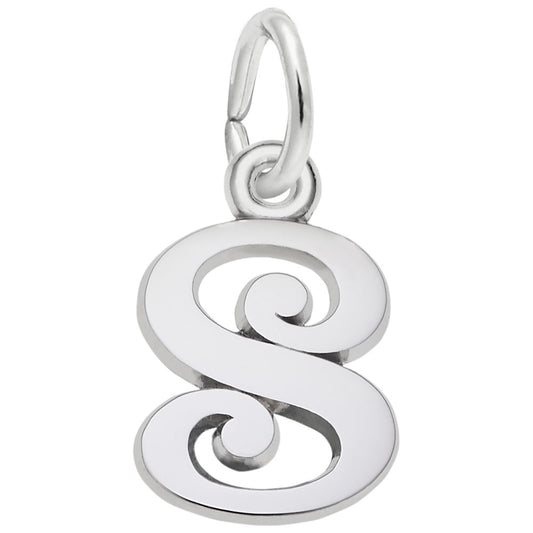 Curly Initial 'S' Accent Charm - Elegant Personalized Jewelry 4765-019