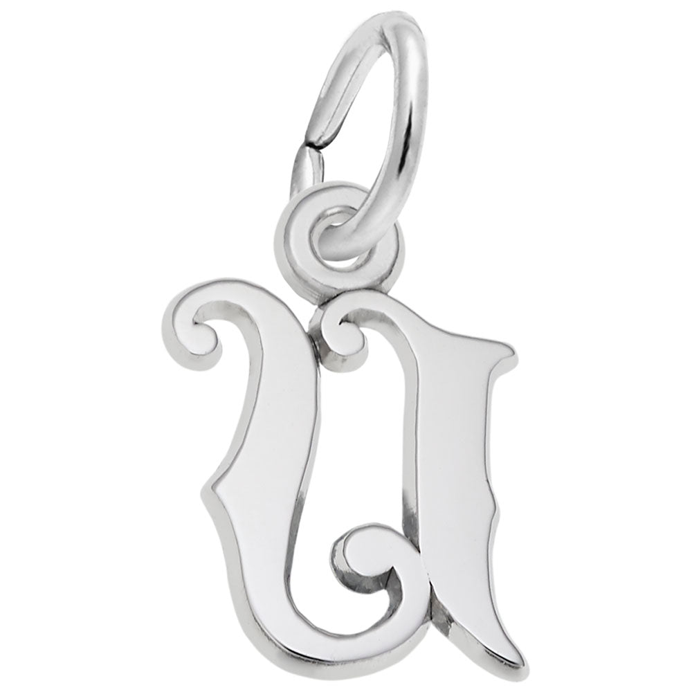 Curly Initial U Accent Charm - Elegant Personalized Jewelry 4765-021