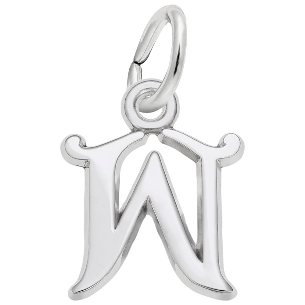 Curly Initial W Accent Charm - Personalized Letter Jewelry 4765-023