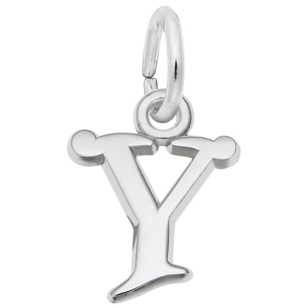 Curly Initial Y Accent Charm - Personalized Letter Jewelry 4765-025