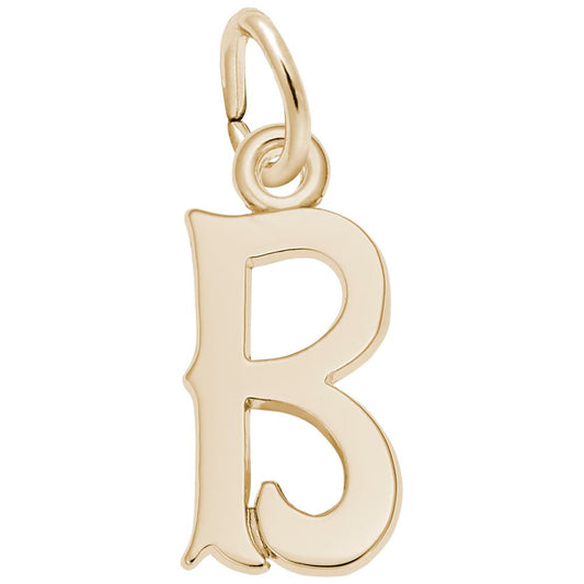 Personalized Blackletter Initial 'B' Charm - Elegant Custom Jewelry 4766-002