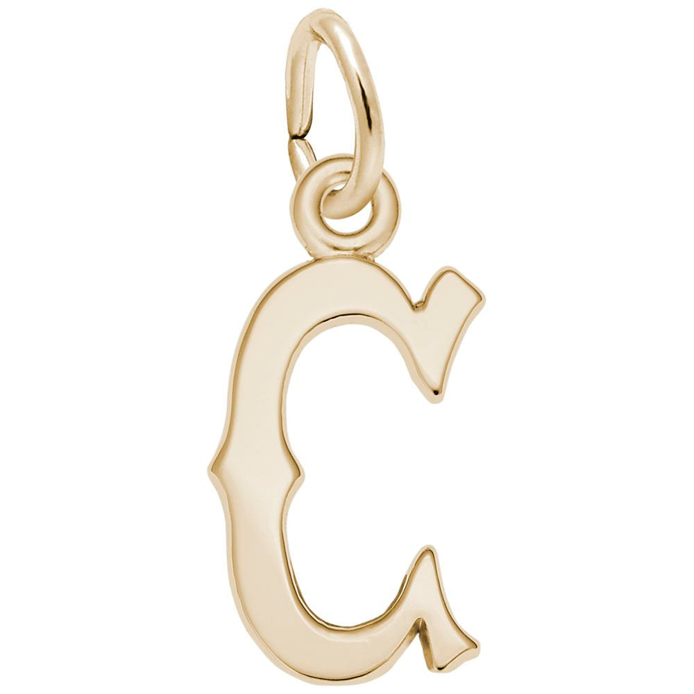 Personalized Blackletter Initial 'C' Charm - Elegant Custom Jewelry 4766-003
