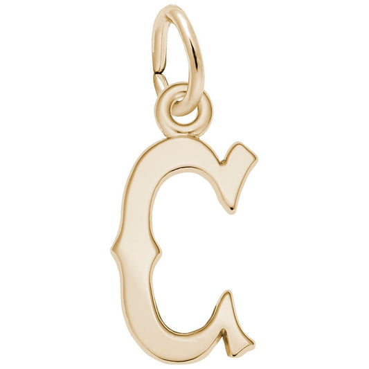 Personalized Blackletter Initial 'C' Charm - Elegant Custom Jewelry 4766-003
