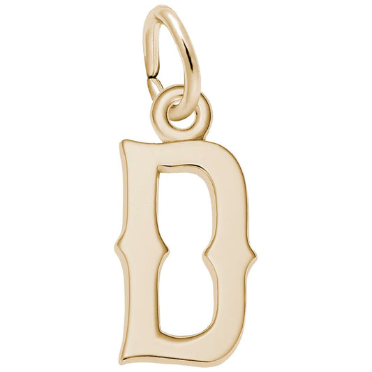Personalized Blackletter Initial 'D' Charm - Custom Letter Jewelry 4766-004