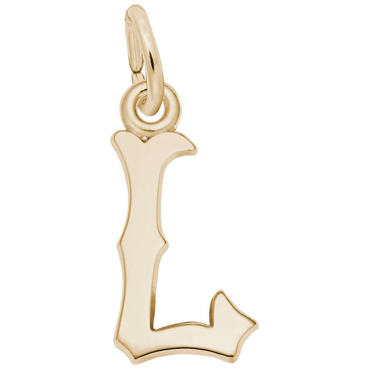 Personalized Blackletter Initial 'L' Charm - Elegant Custom Jewelry 4766-012