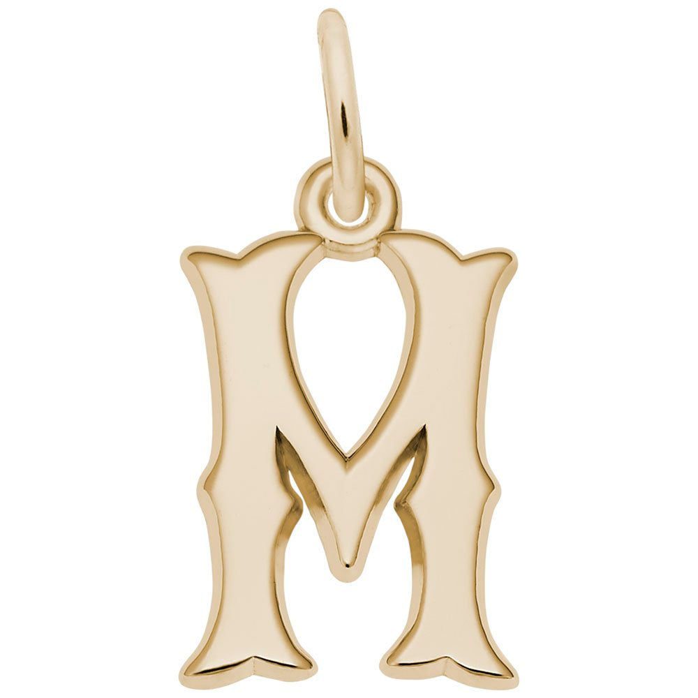 Personalized Blackletter Initial 'M' Charm - Elegant Custom Jewelry 4766-013