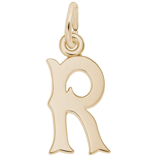 Personalized Blackletter Initial 'R' Charm - Elegant Custom Jewelry 4766-018