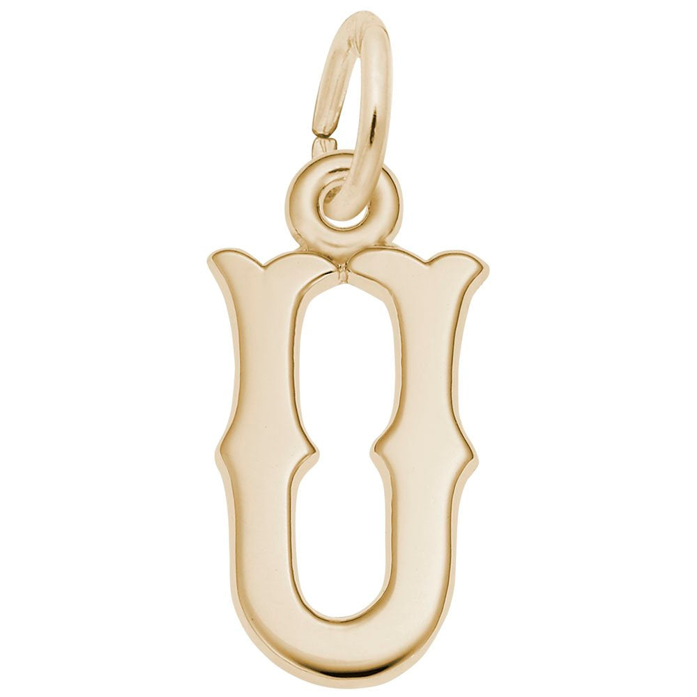 Blackletter Initial U Charm - Elegant Personalized Letter Jewelry 4766-021