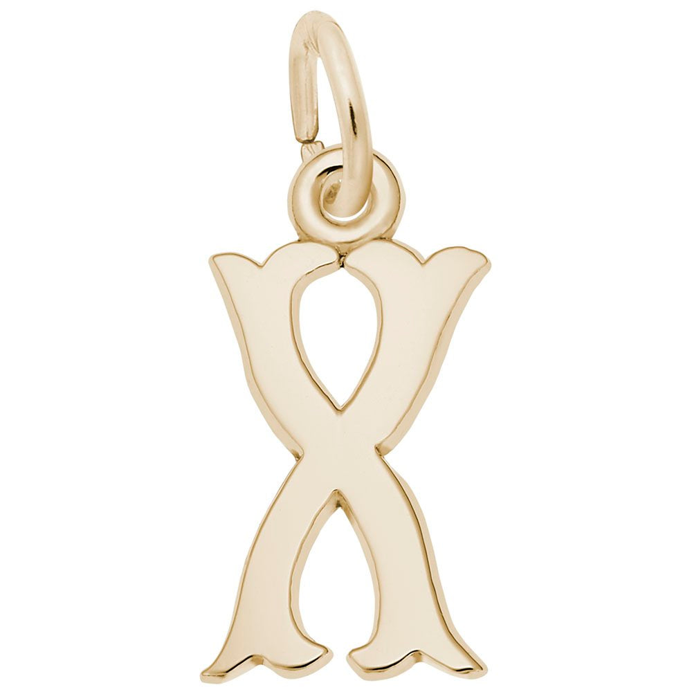 Blackletter Initial X Charm - Elegant Personalized Letter Jewelry 4766-024