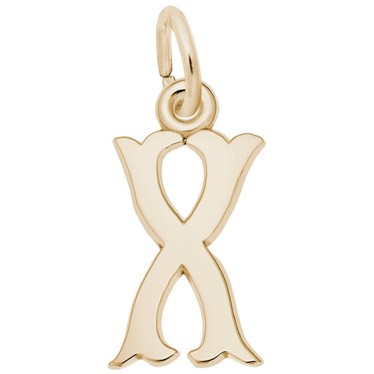 Blackletter Initial X Charm - Elegant Personalized Letter Jewelry 4766-024
