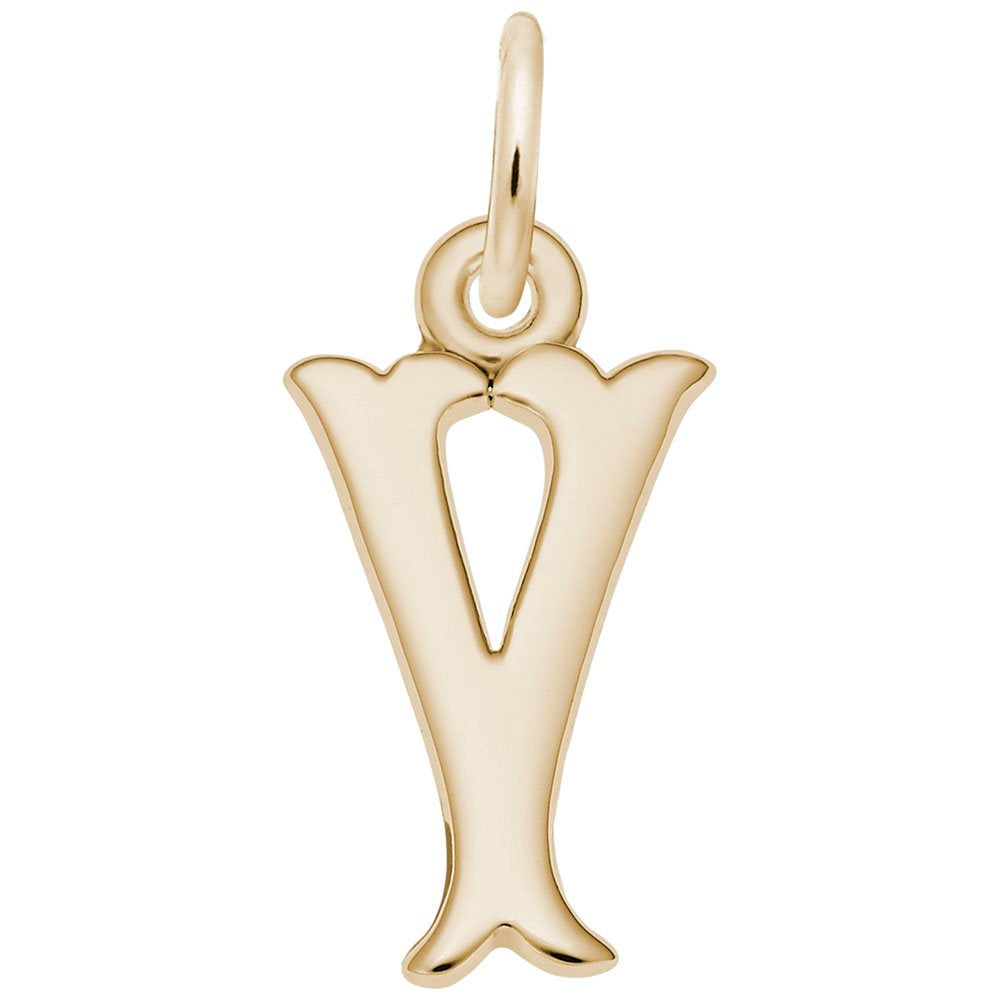 Personalized Blackletter Initial 'Y' Charm for Unique Jewelry 4766-025