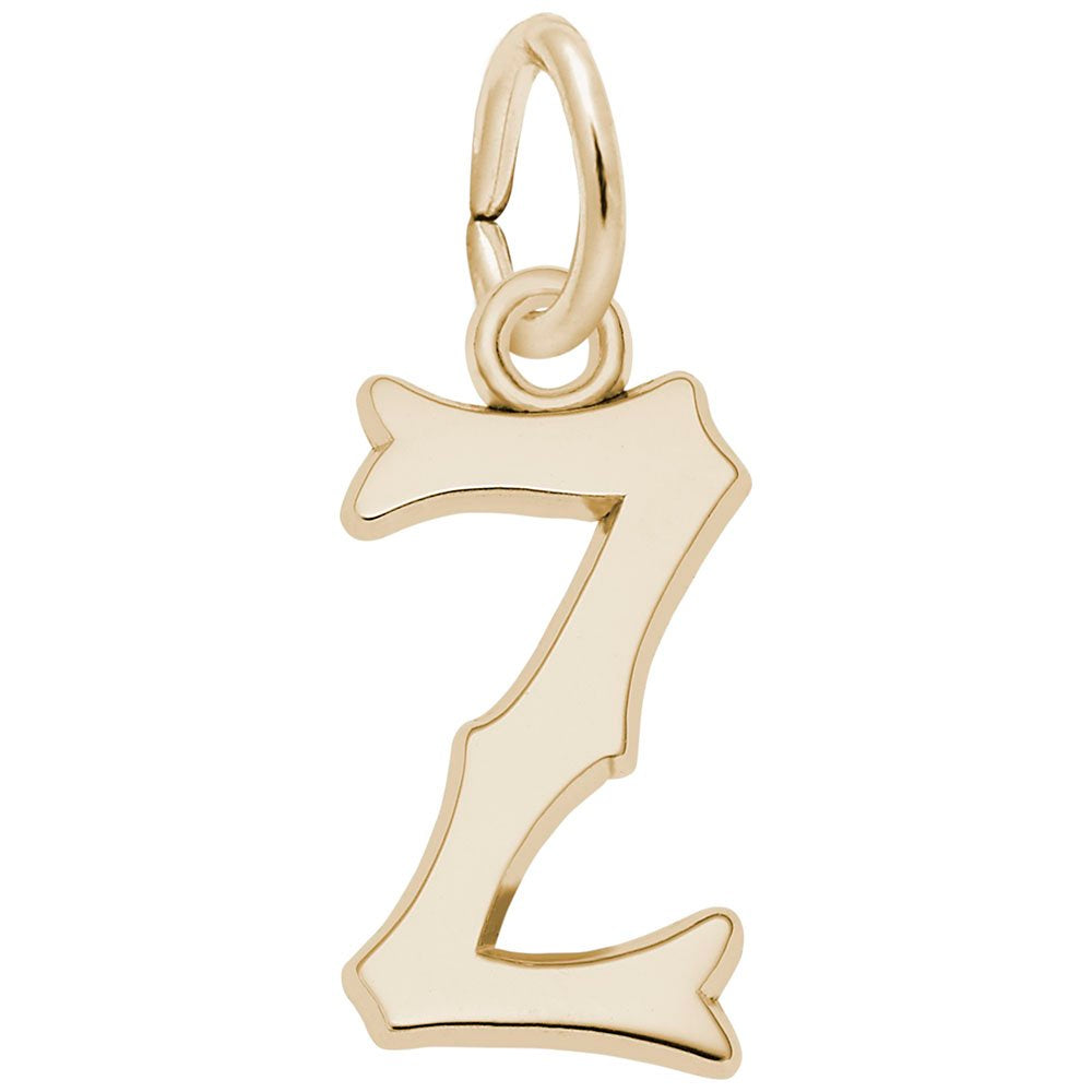 Blackletter Initial Z Charm - Elegant Personalized Jewelry Piece 4766-026
