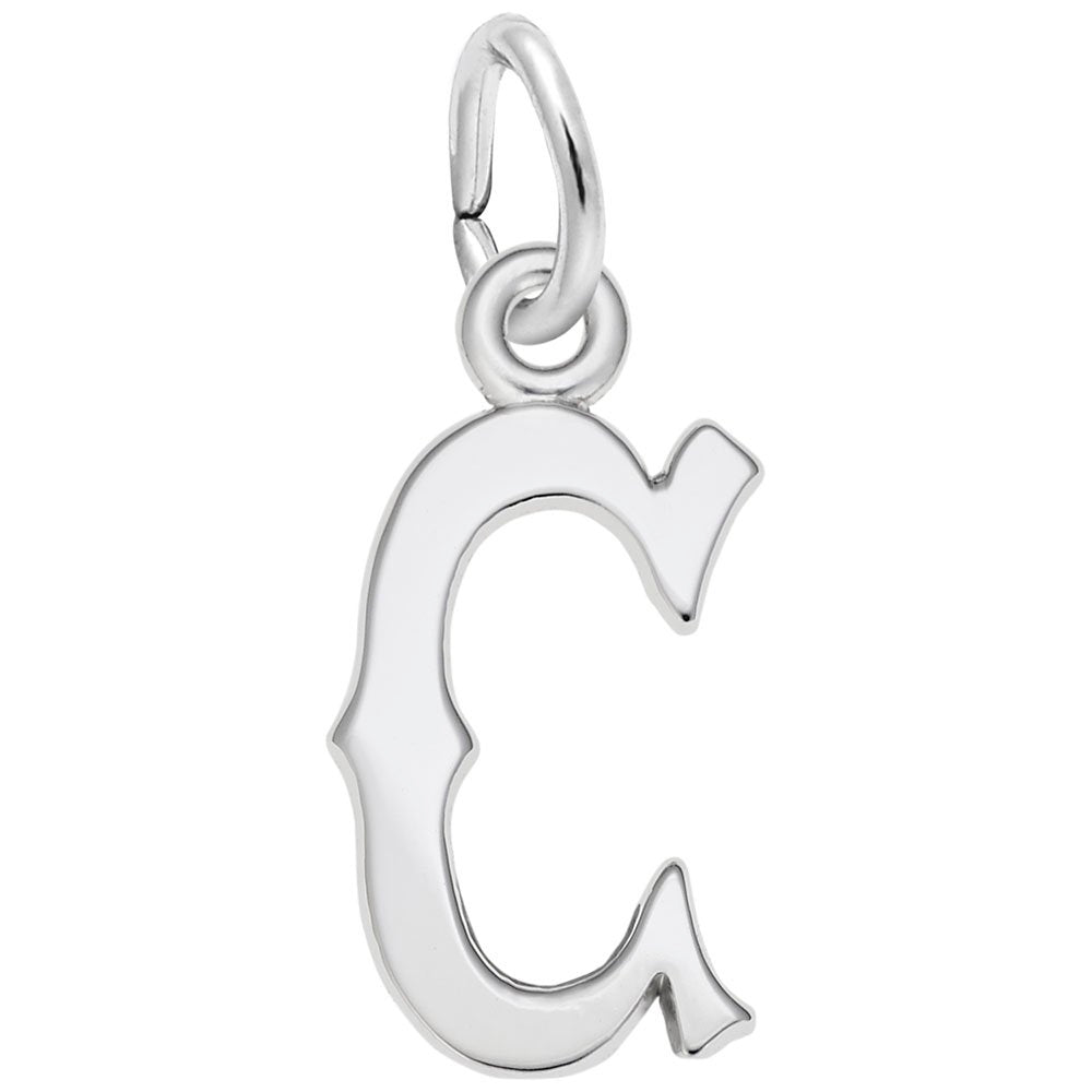 Personalized Blackletter Initial 'C' Charm - Elegant Custom Jewelry 4766-003