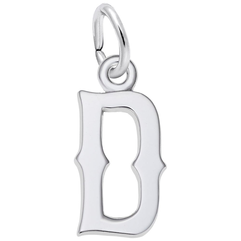 Personalized Blackletter Initial 'D' Charm - Custom Letter Jewelry 4766-004