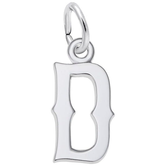 Personalized Blackletter Initial 'D' Charm - Custom Letter Jewelry 4766-004