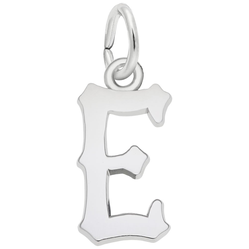 Elegant Blackletter Initial 'E' Charm for Personalized Jewelry 4766-005