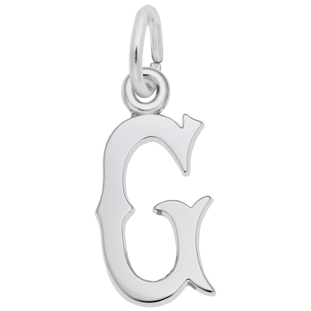 Personalized Blackletter Initial 'G' Charm - Customizable Jewelry 4766-007