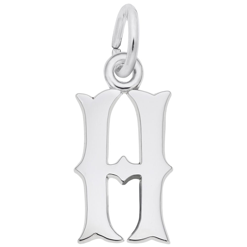 Personalized Blackletter Initial 'H' Charm - Elegant Custom Jewelry 4766-008