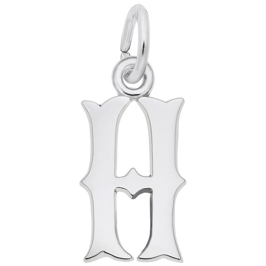 Personalized Blackletter Initial 'H' Charm - Elegant Custom Jewelry 4766-008