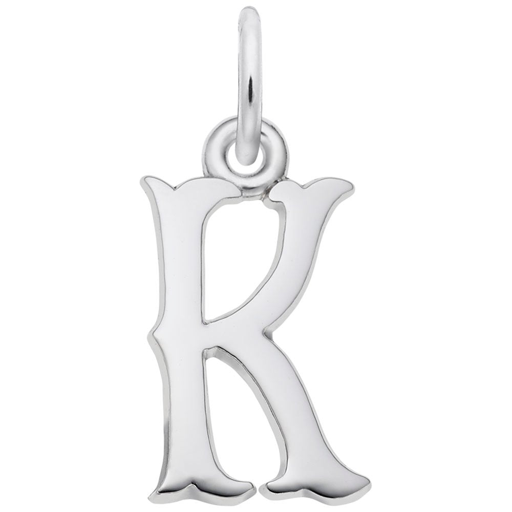 Personalized Blackletter Initial K Charm - Elegant Custom Jewelry 4766-011