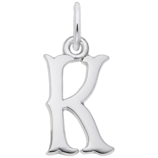 Personalized Blackletter Initial K Charm - Elegant Custom Jewelry 4766-011