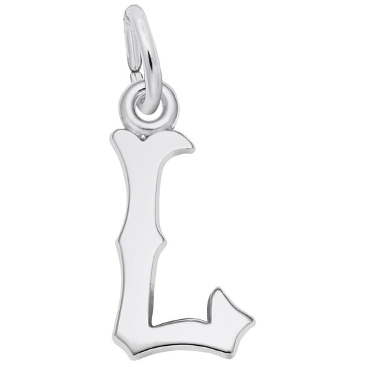 Personalized Blackletter Initial 'L' Charm - Elegant Custom Jewelry 4766-012