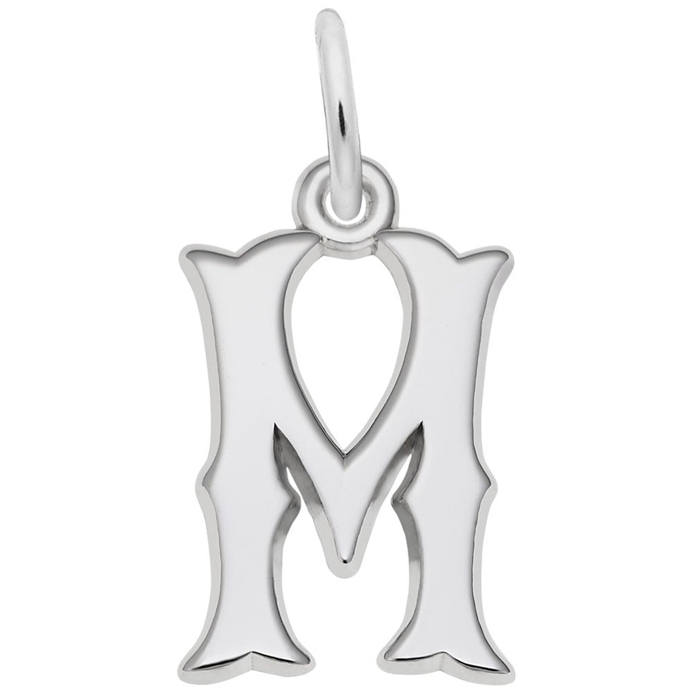 Personalized Blackletter Initial 'M' Charm - Elegant Custom Jewelry 4766-013