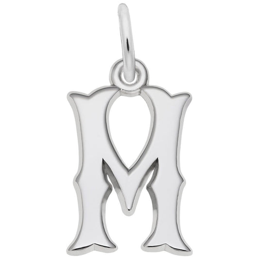 Personalized Blackletter Initial 'M' Charm - Elegant Custom Jewelry 4766-013