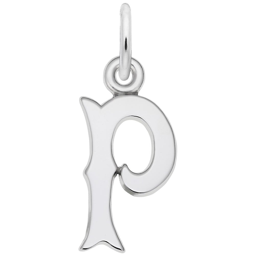 Personalized Blackletter Initial 'P' Charm - Elegant Custom Jewelry 4766-016
