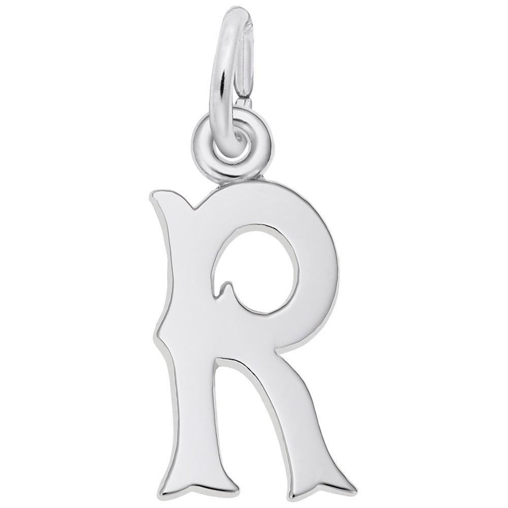 Personalized Blackletter Initial 'R' Charm - Elegant Custom Jewelry 4766-018