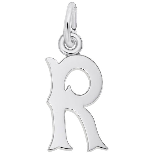 Personalized Blackletter Initial 'R' Charm - Elegant Custom Jewelry 4766-018