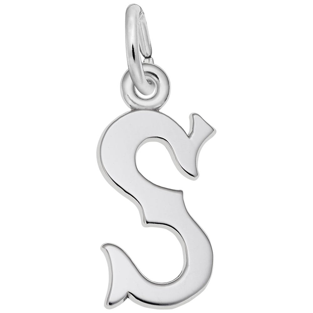 Personalized Blackletter Initial 'S' Charm - Custom Letter Jewelry 4766-019