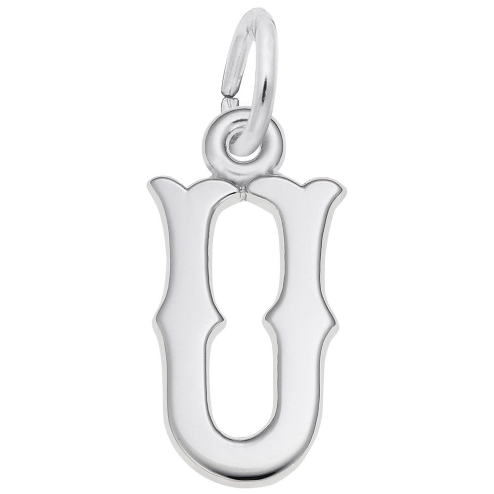 Blackletter Initial U Charm - Elegant Personalized Letter Jewelry 4766-021
