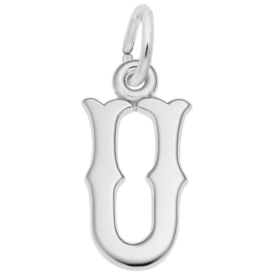 Blackletter Initial U Charm - Elegant Personalized Letter Jewelry 4766-021