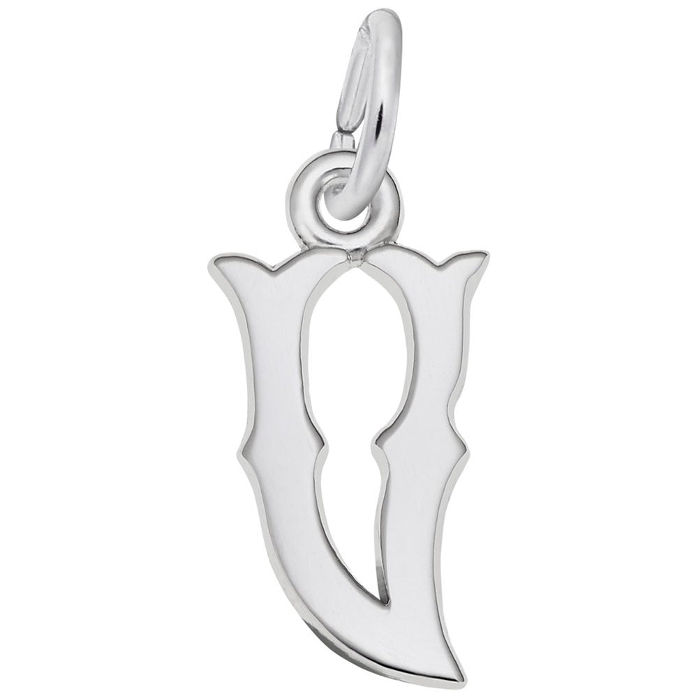 Elegant Blackletter Initial 'V' Charm for Personalized Jewelry 4766-022