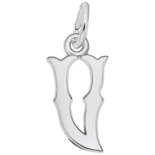 Elegant Blackletter Initial 'V' Charm for Personalized Jewelry 4766-022