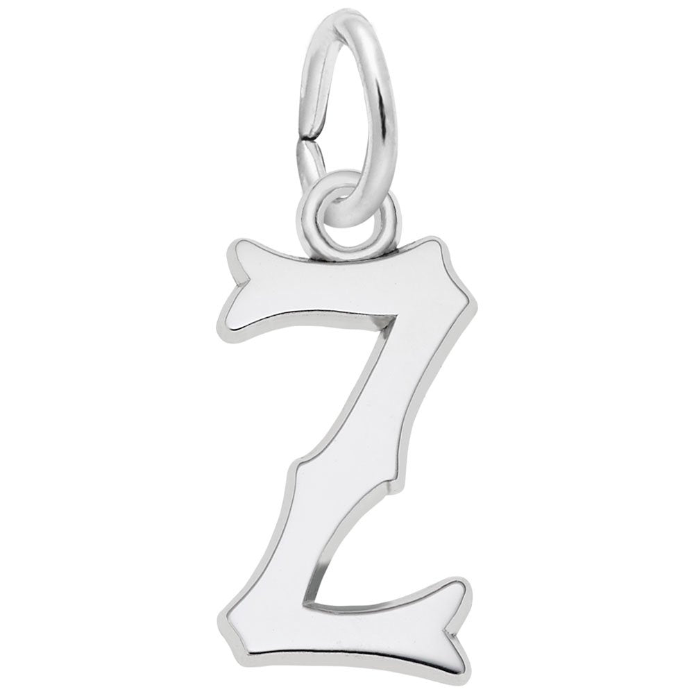Blackletter Initial Z Charm - Elegant Personalized Jewelry Piece 4766-026